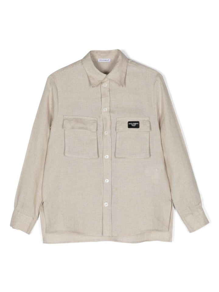 camicia beige bambino