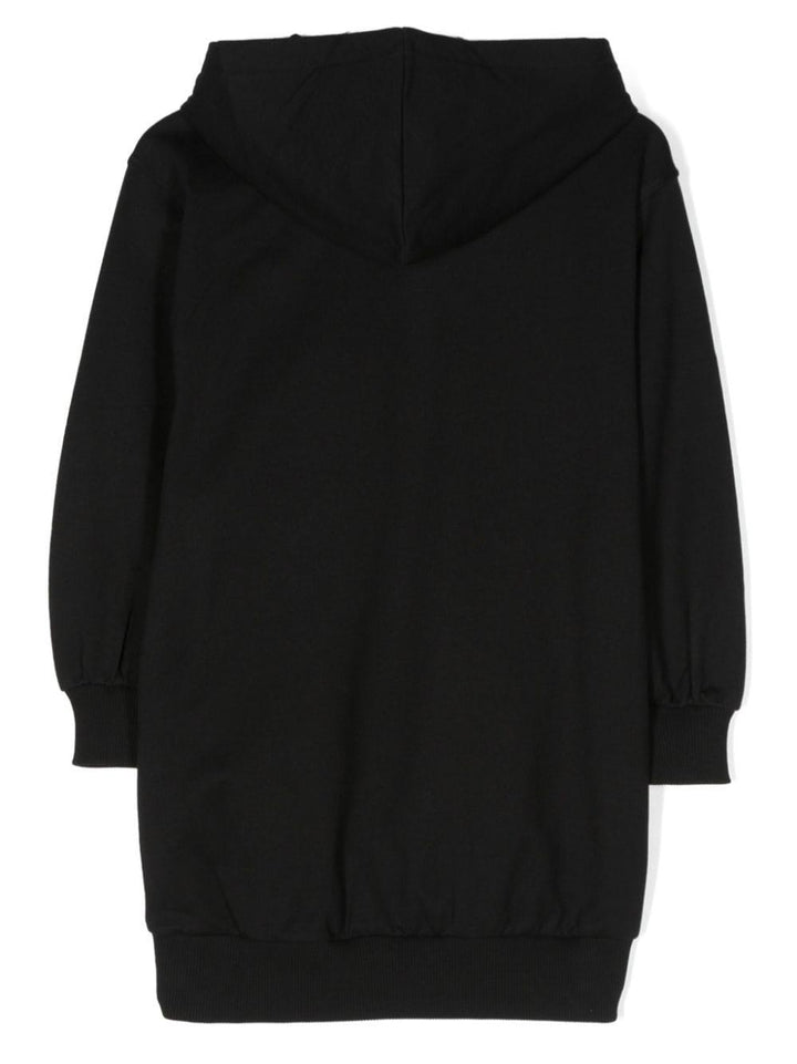 Abito modelo felpa nero bambina con logo