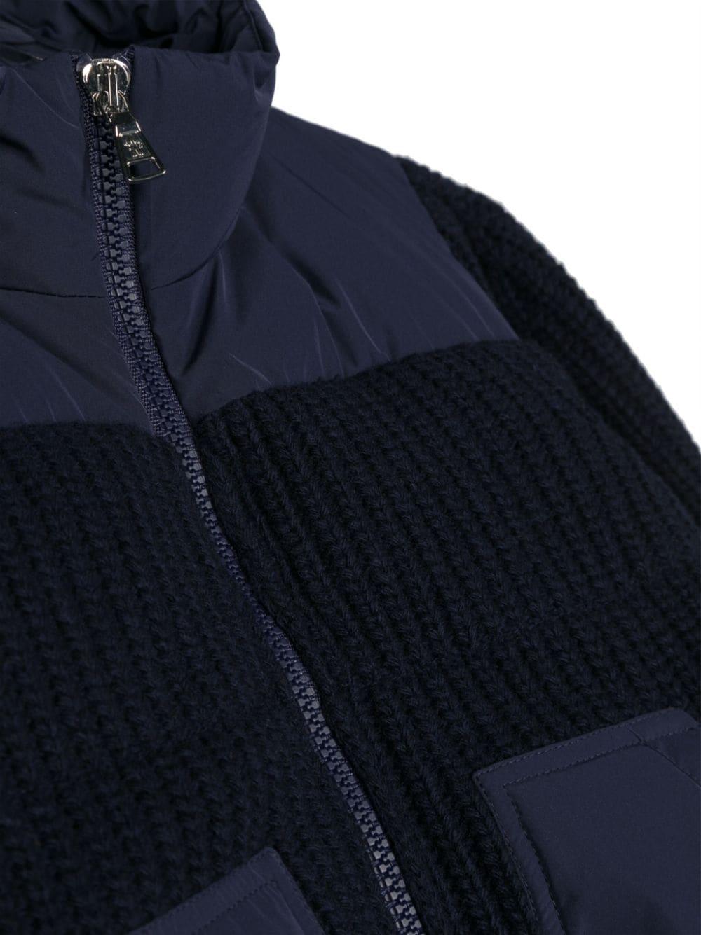 Cardigan blu bambino con tasche<BR/> 9B00004M1241 750 Moncler Kids 