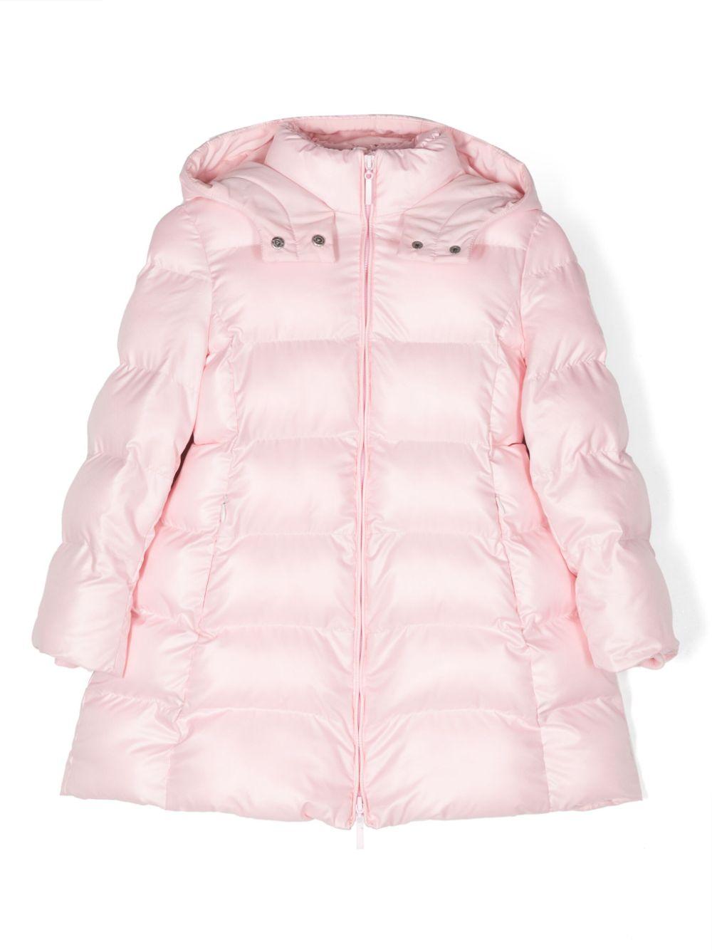 Piumino rosa bambina con cappuccio 17B1002040 091S Monnalisa kids 