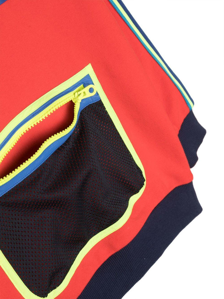 Felpa arancione bambino con stampa multicolor , logo stampato e cappuccio W25620 997 Marc Jacobs Kids 