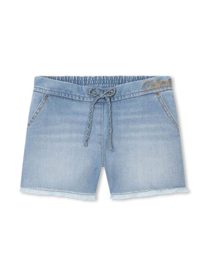 Shorts bambina blu chiaro