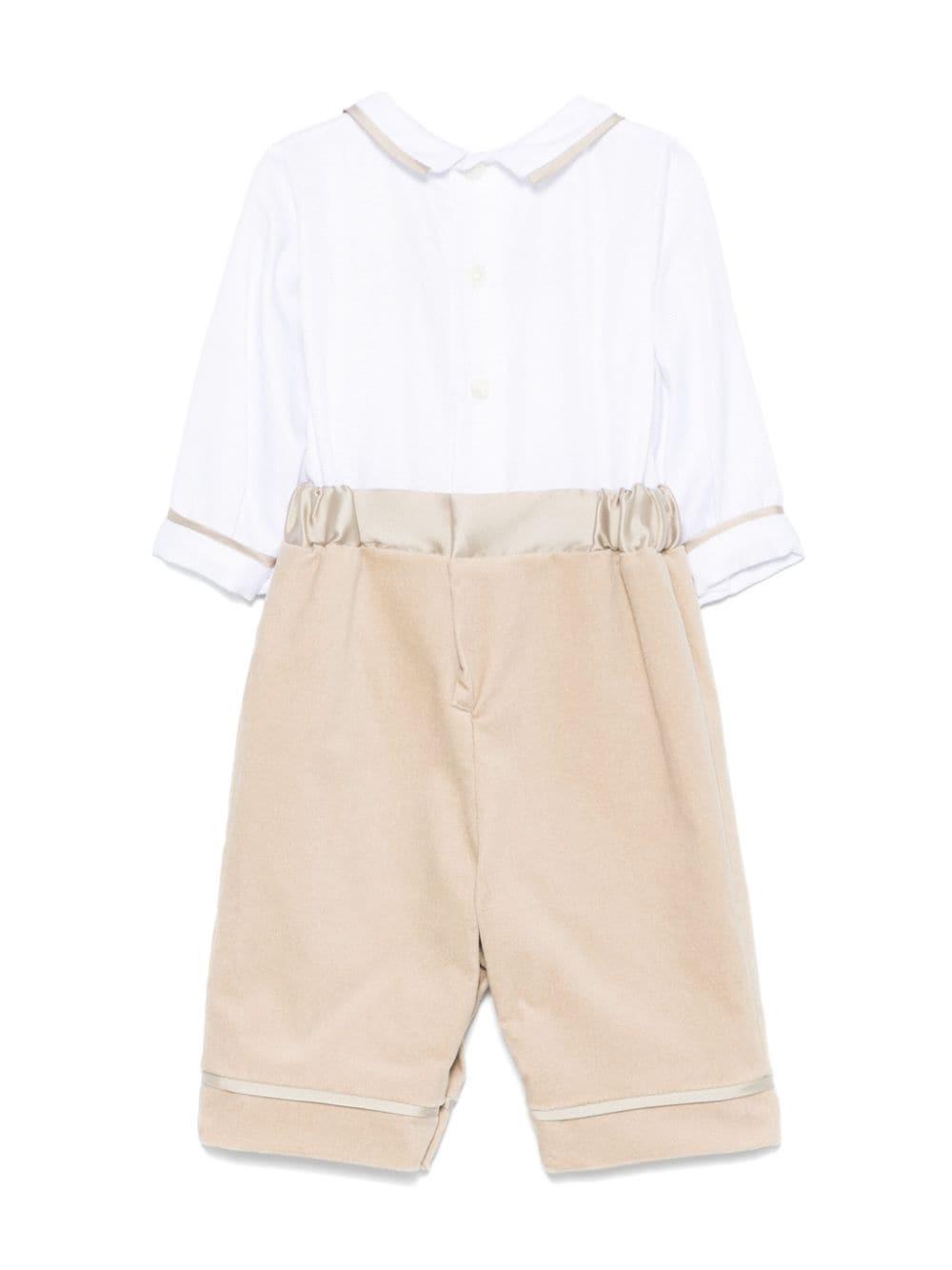 Tutina bianco/beige neonato