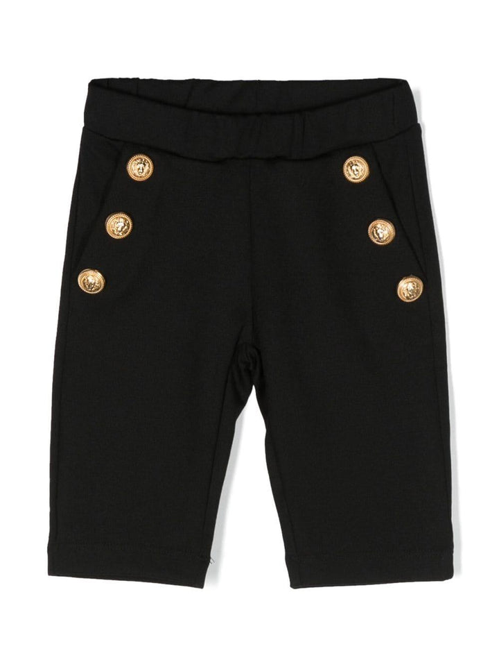 Pantalone nero bambina con bottoni oro
