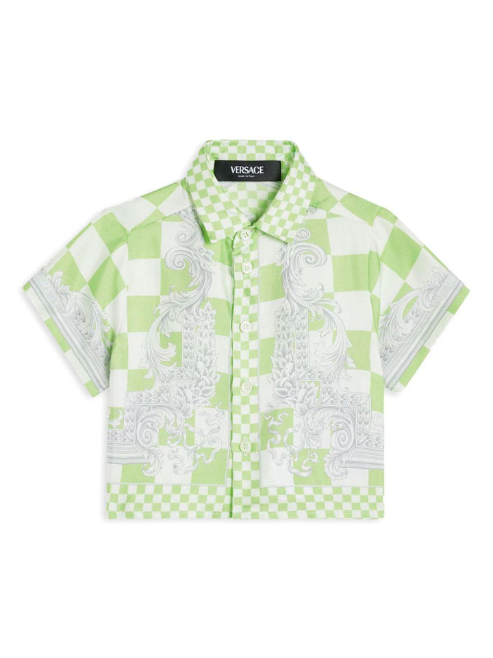 Camicia verde/bianca neonato