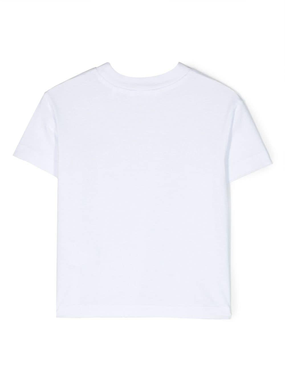 T-shirt bianca bambino con logo PBAA003F23JER009 0110 PALM ANGELS KIDS 