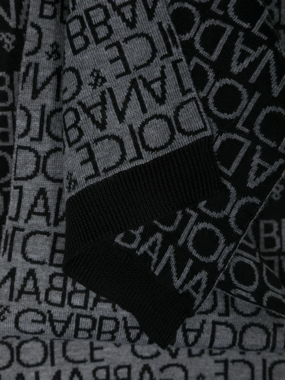 Sciarpa nera e grigio bambino con logo