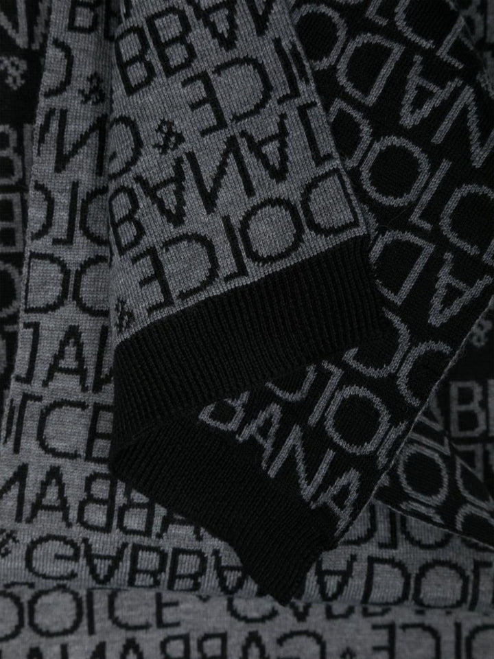 Sciarpa nera e grigio bambino con logo