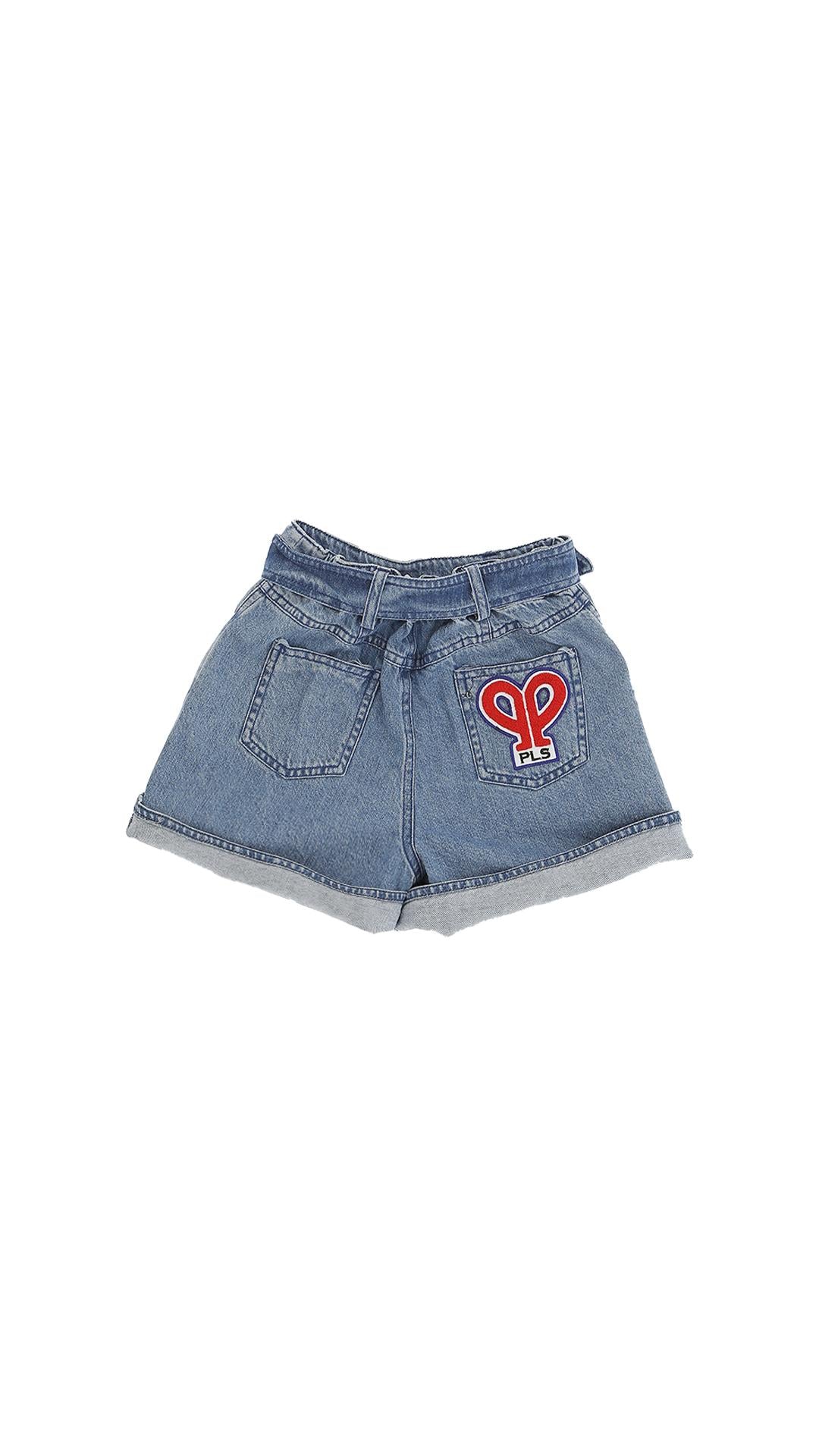Shorts blu denim bambina
