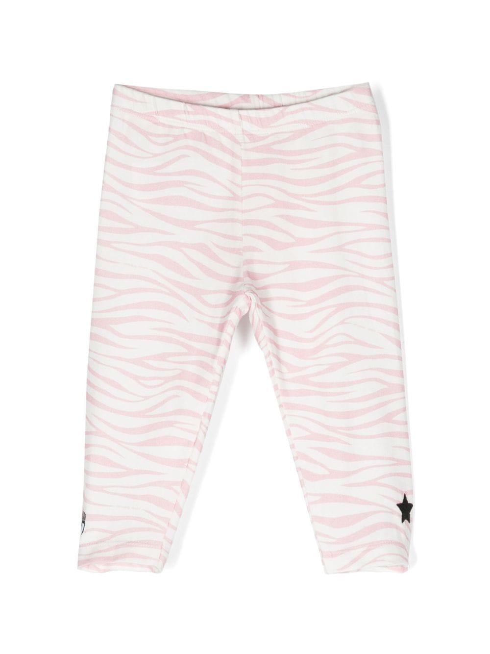 Leggings neonata con stampa e applicazioni