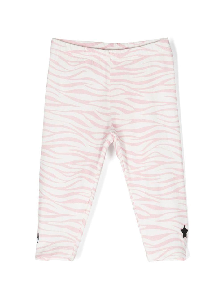 Leggings neonata con stampa e applicazioni