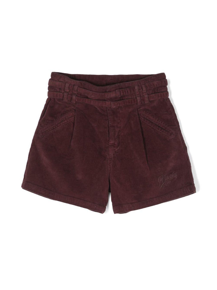 Shorts bordeaux bambina