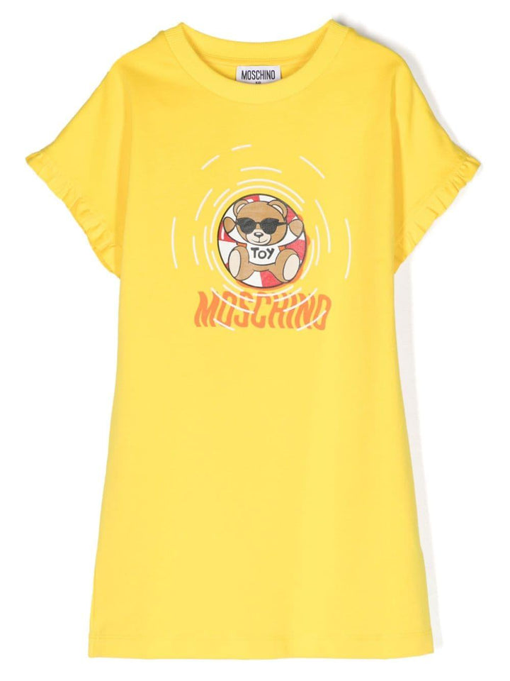 Abito bambina giallo HDV0F4LDA13 50162 MOSCHINO KIDS 