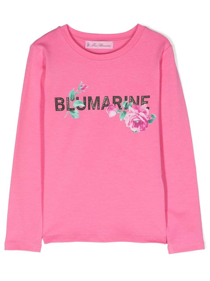 T-shirt rosa bambina con stampa