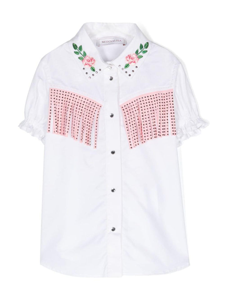 Camicia bianco/rosa bambina