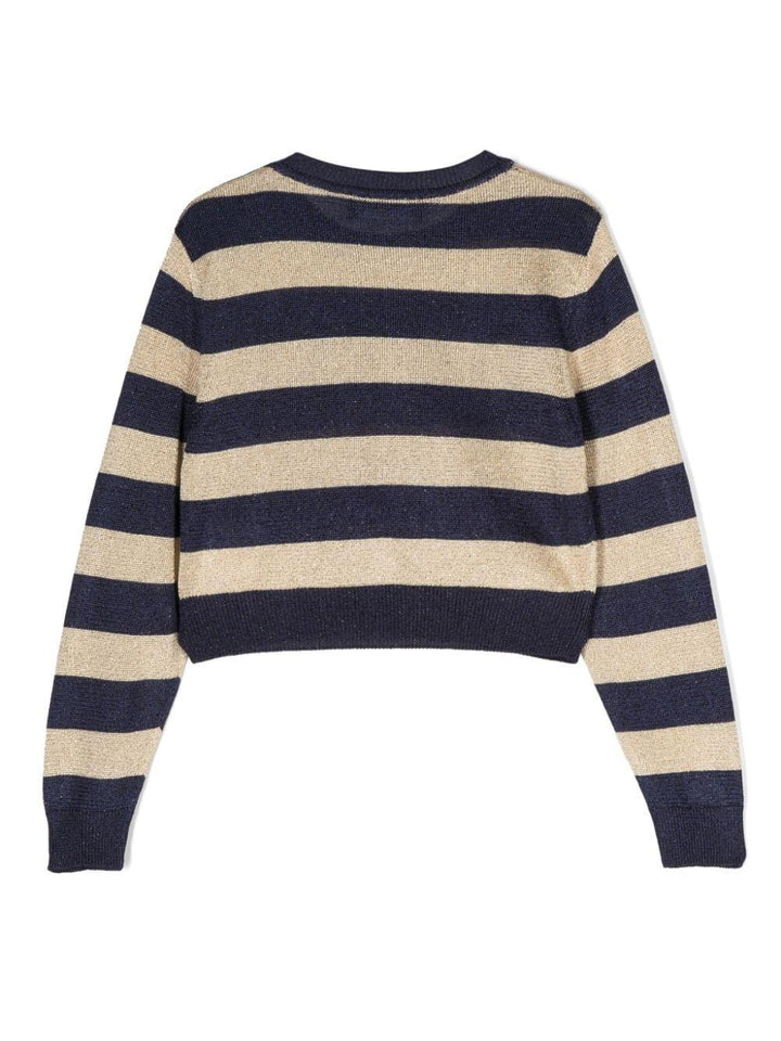 Maglione blu/oro bambina