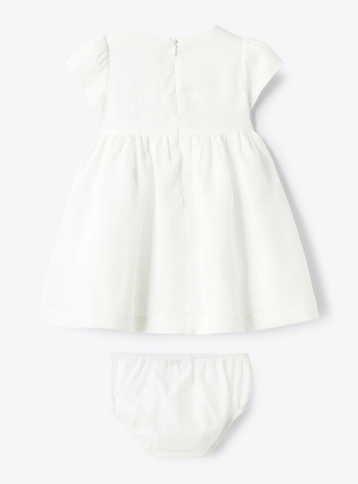 abito bianco neonata P25VM788L0002 010 IL GUFO 