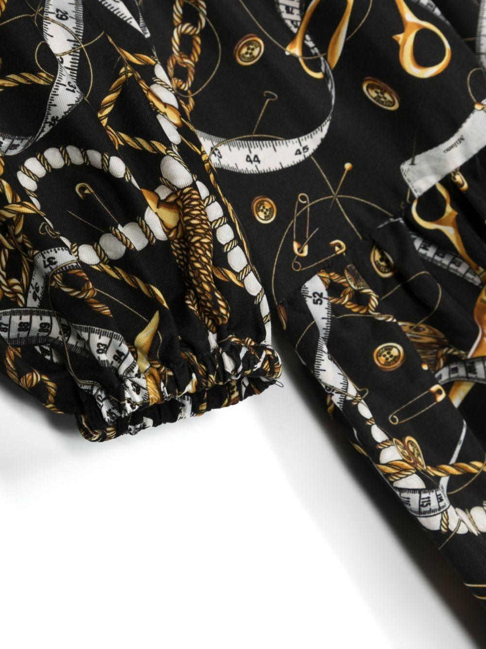Abito nero e multicolor bambina con stampa