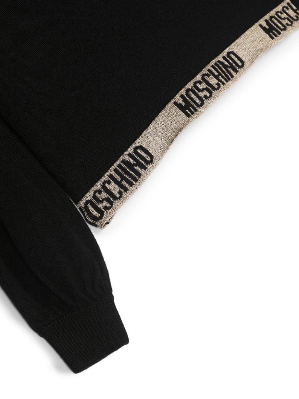 Maglione nero bambina con logo