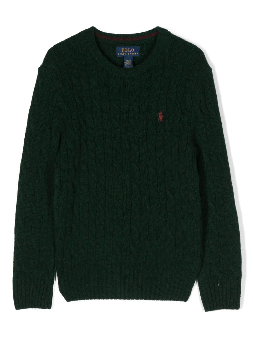 Maglione verde bambino 322918291 002 RALPH LAUREN KIDS 