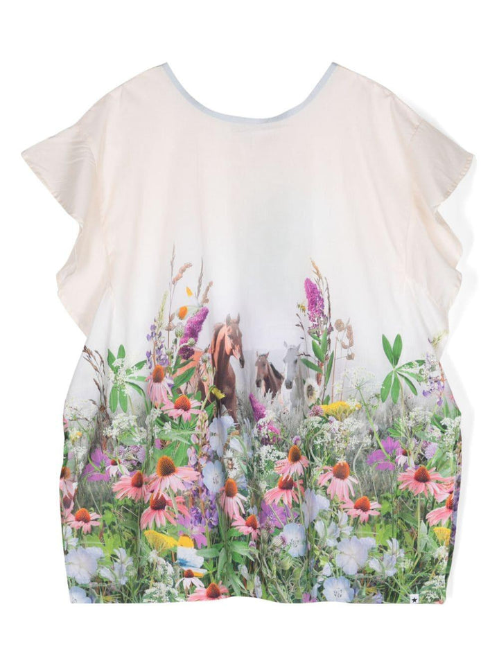 Abito bianco/multicolor bambina