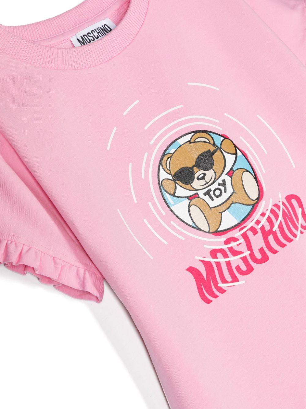 Abito bambina rosa/multicolore HDV0F4LDA13 50206 MOSCHINO KIDS 