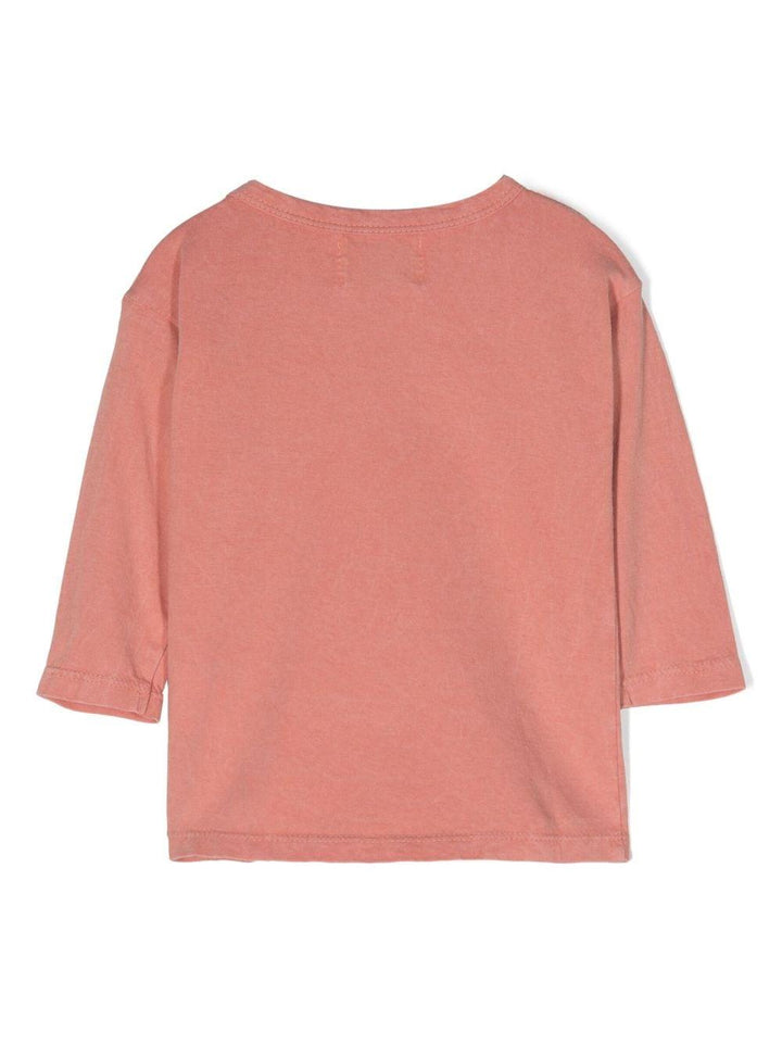 T-shirt rosa salmone neonata con stampa