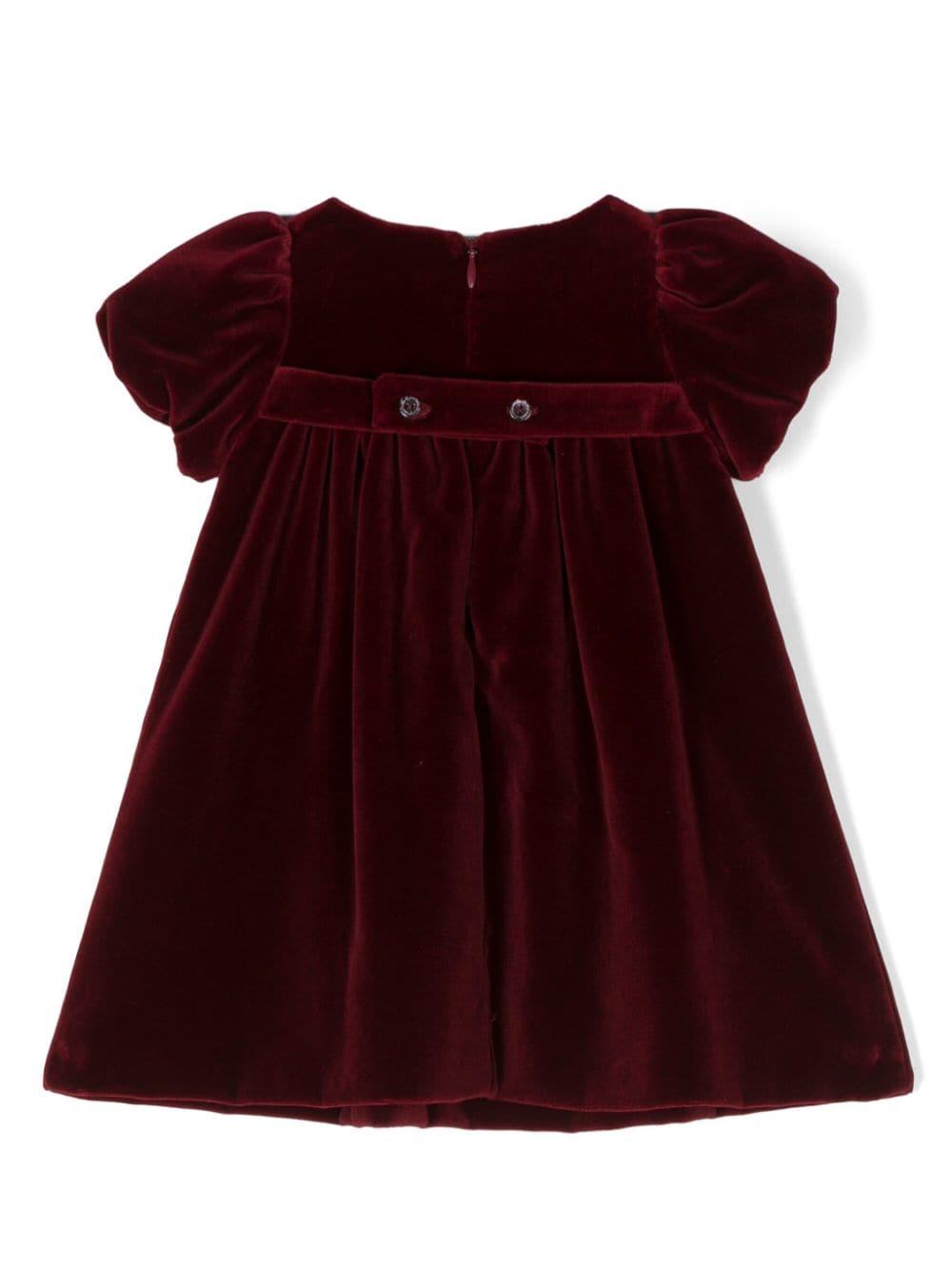 Abito rosso scuro neonata CBAB62V14 01 la stupenderia 