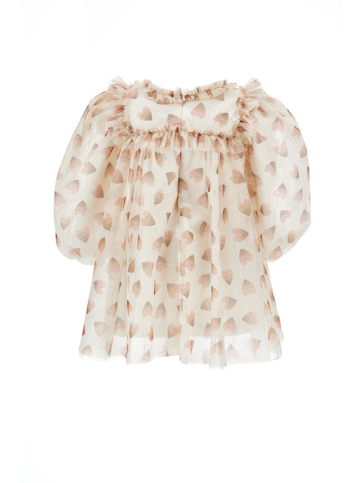 Abito beige neonata con stampa