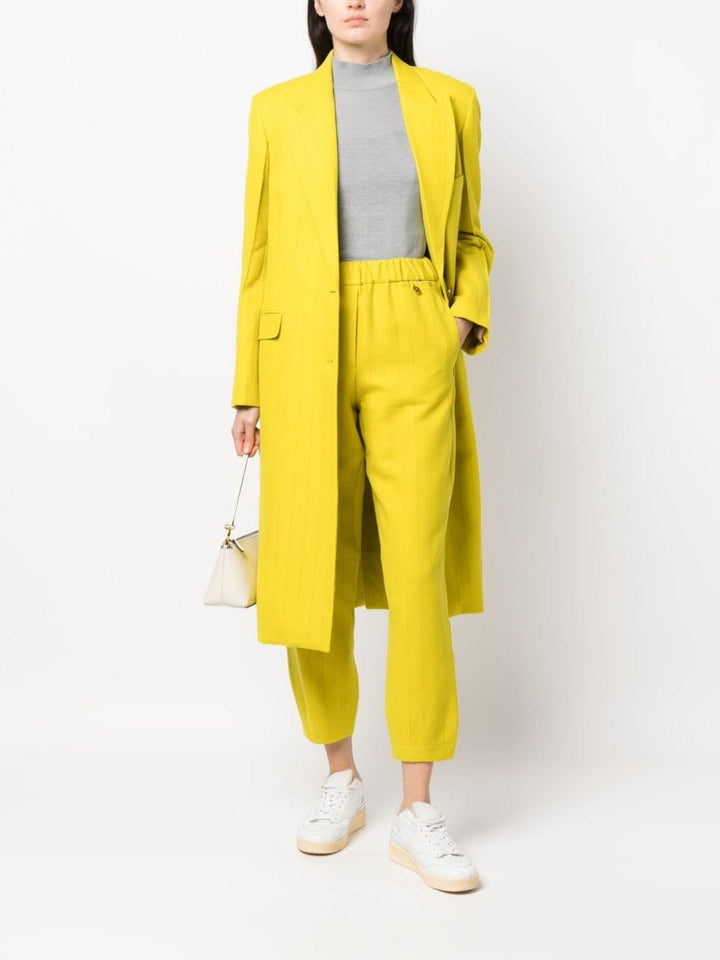 Cappotto monopetto giallo mostarda donna