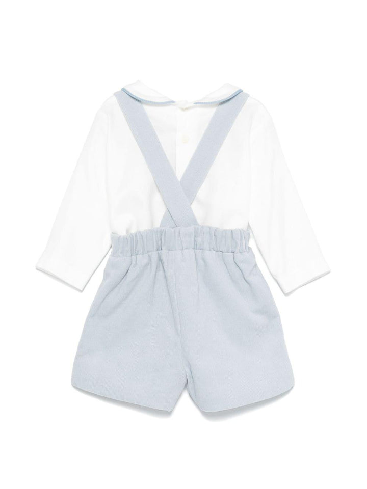 salopette+camicia celeste neonato