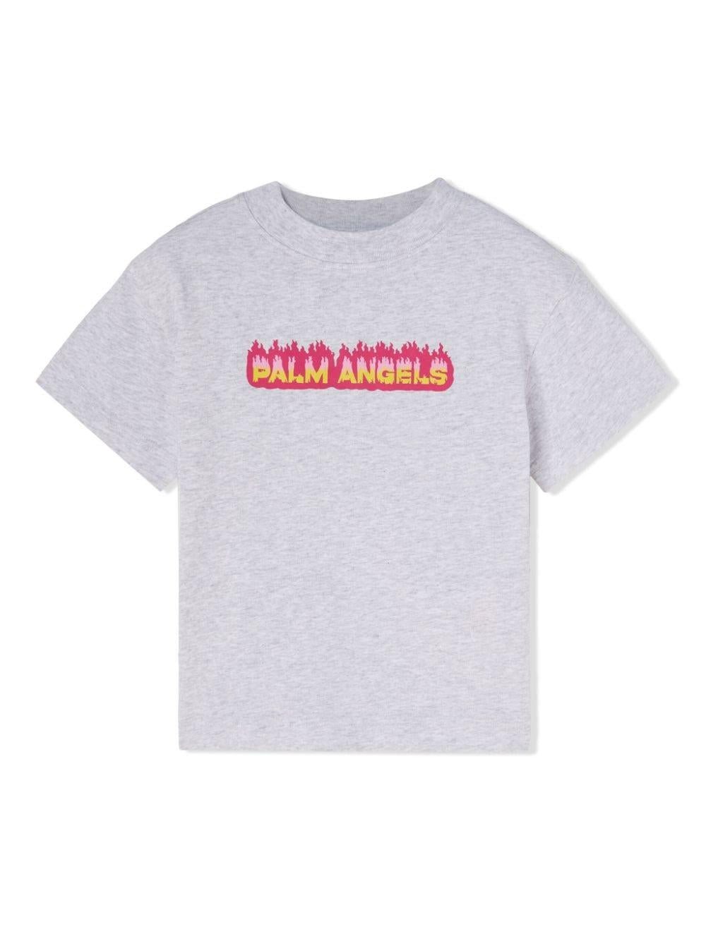 T-shirt grigia bambina con stampa PGAA002F23JER001 0832 PALM ANGELS KIDS 