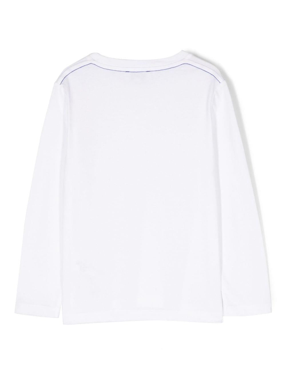 T-shirt bianca bambino con maniche lunghe e stampa W25602 10P Marc Jacobs Kids 
