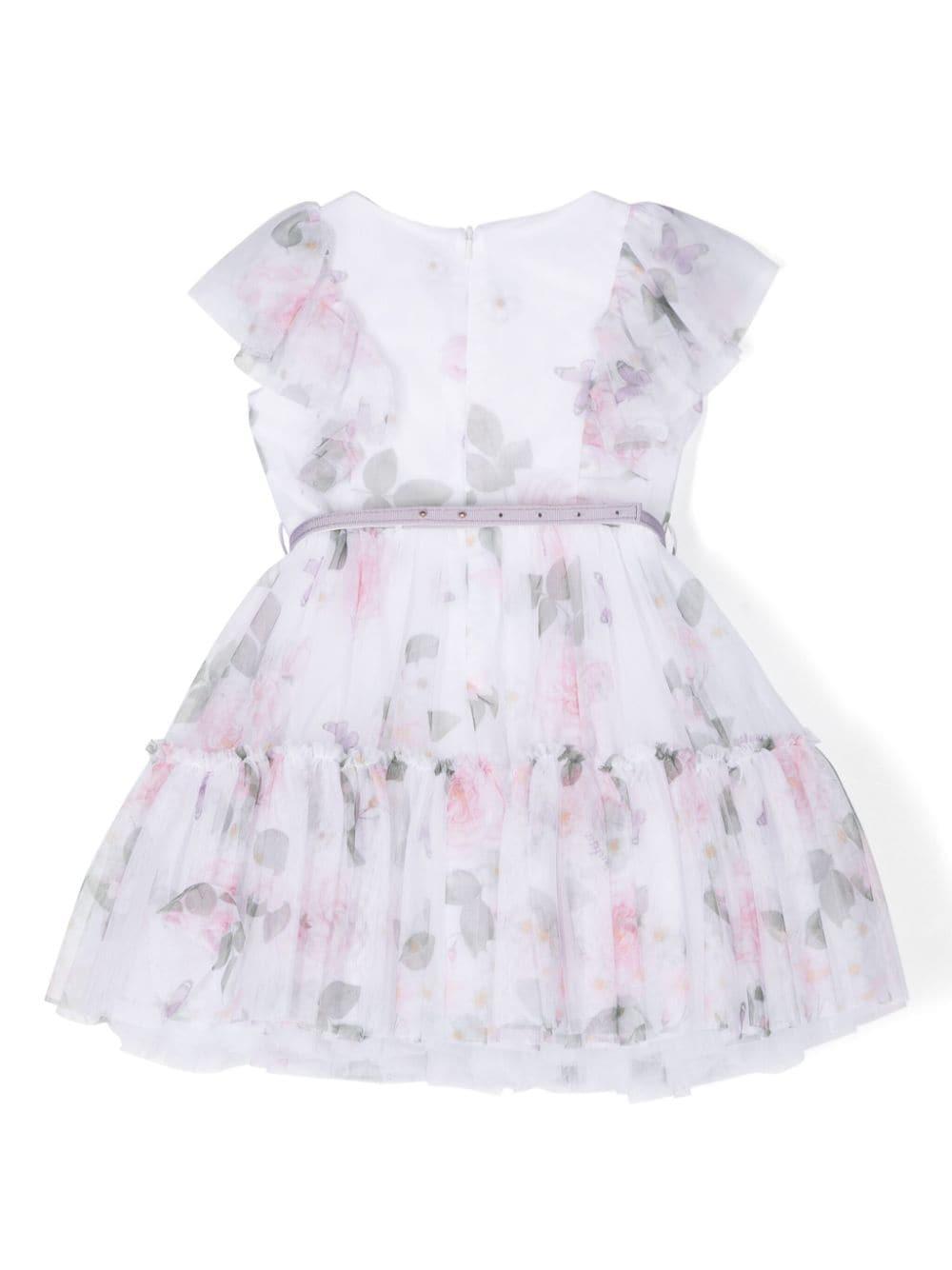 Abito bianco/multicolor bambina
