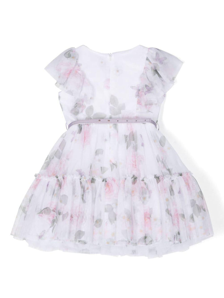 Abito bianco/multicolor bambina