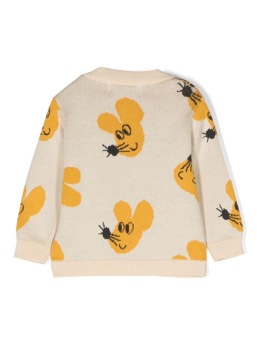 Cardigan rosa chiaro neonata con stampa