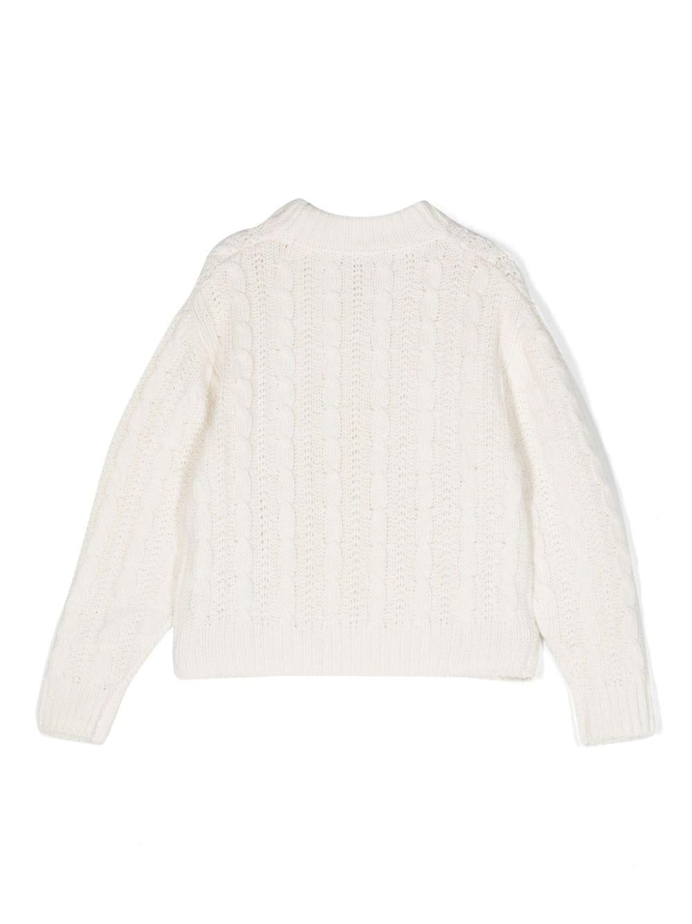 Maglione bianco bambina con logo