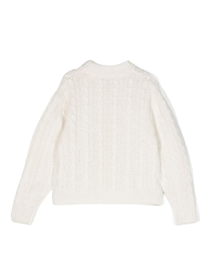 Maglione bianco bambina con logo