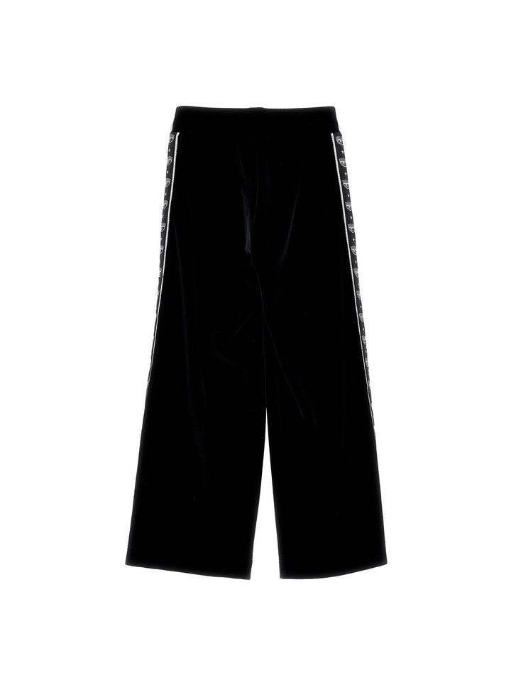 Pantaloni neri bambina con bande laterali logate