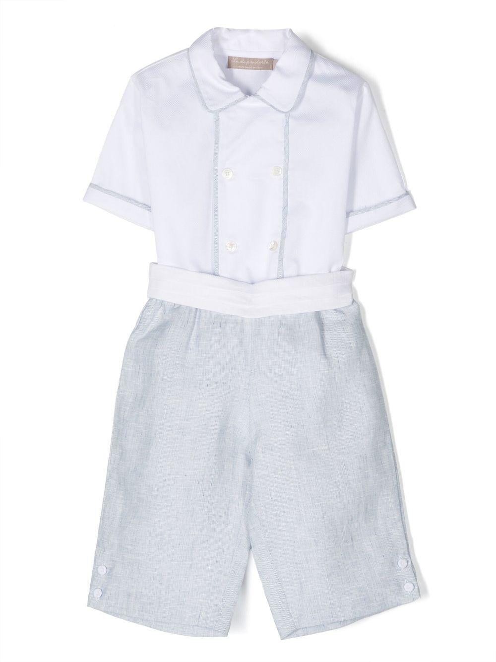 Completo bianco/blu bambino