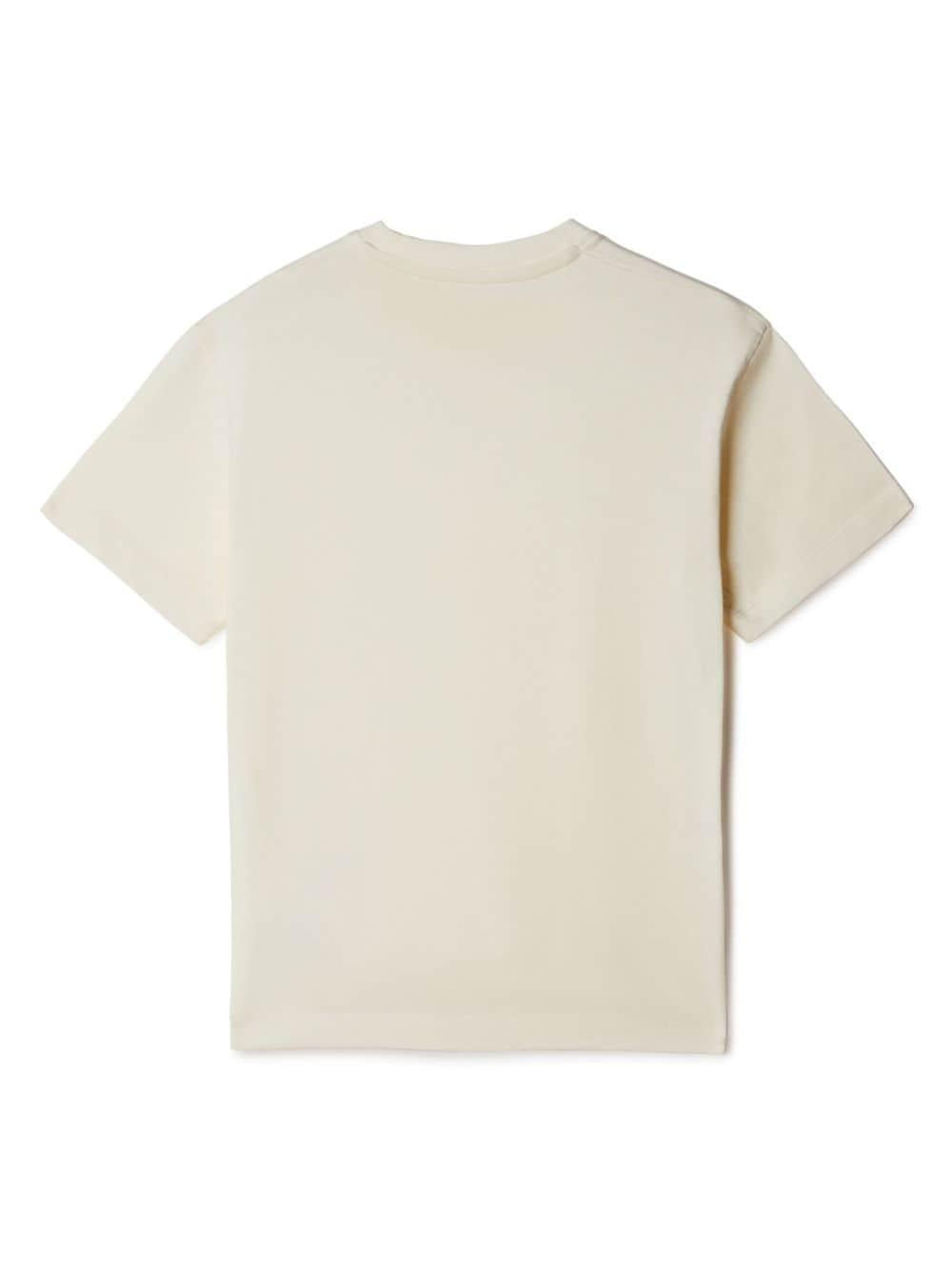 T-shirt bianca bambina con logo rosa stampato OGAA001F23JER002 0330 off-white kids 