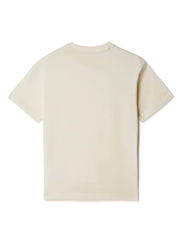 T-shirt bianca bambina con logo rosa stampato OGAA001F23JER002 0330 off-white kids 