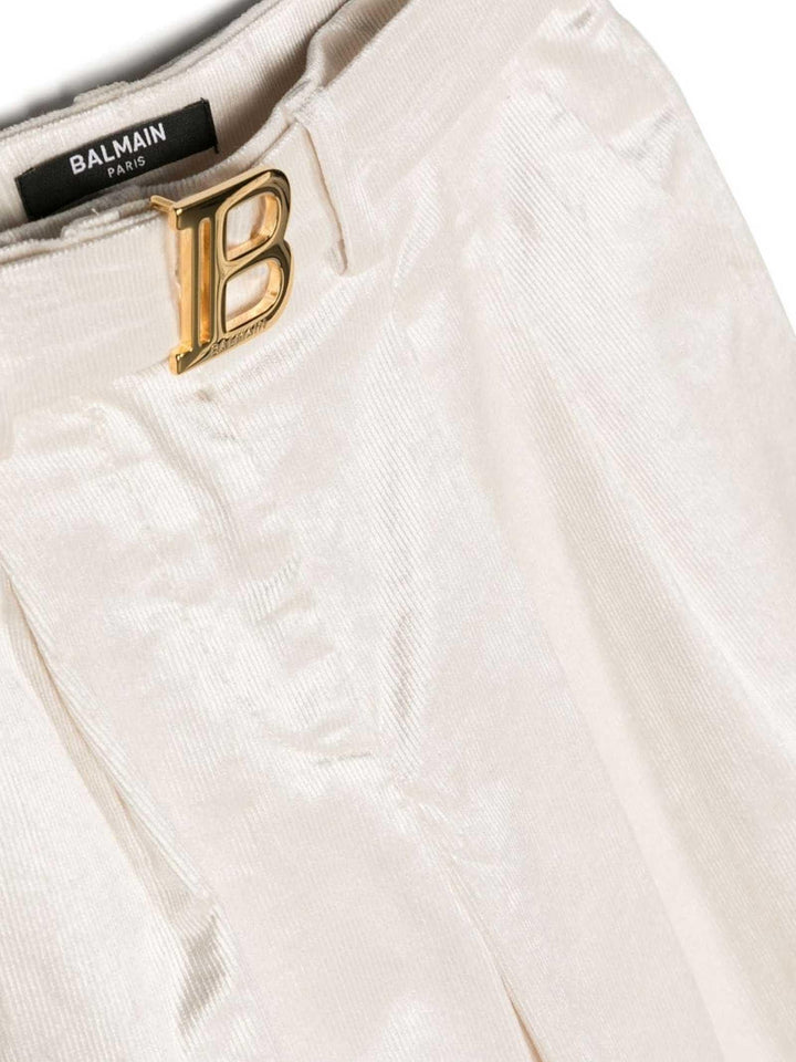 Pantalone bianco bambina a coste