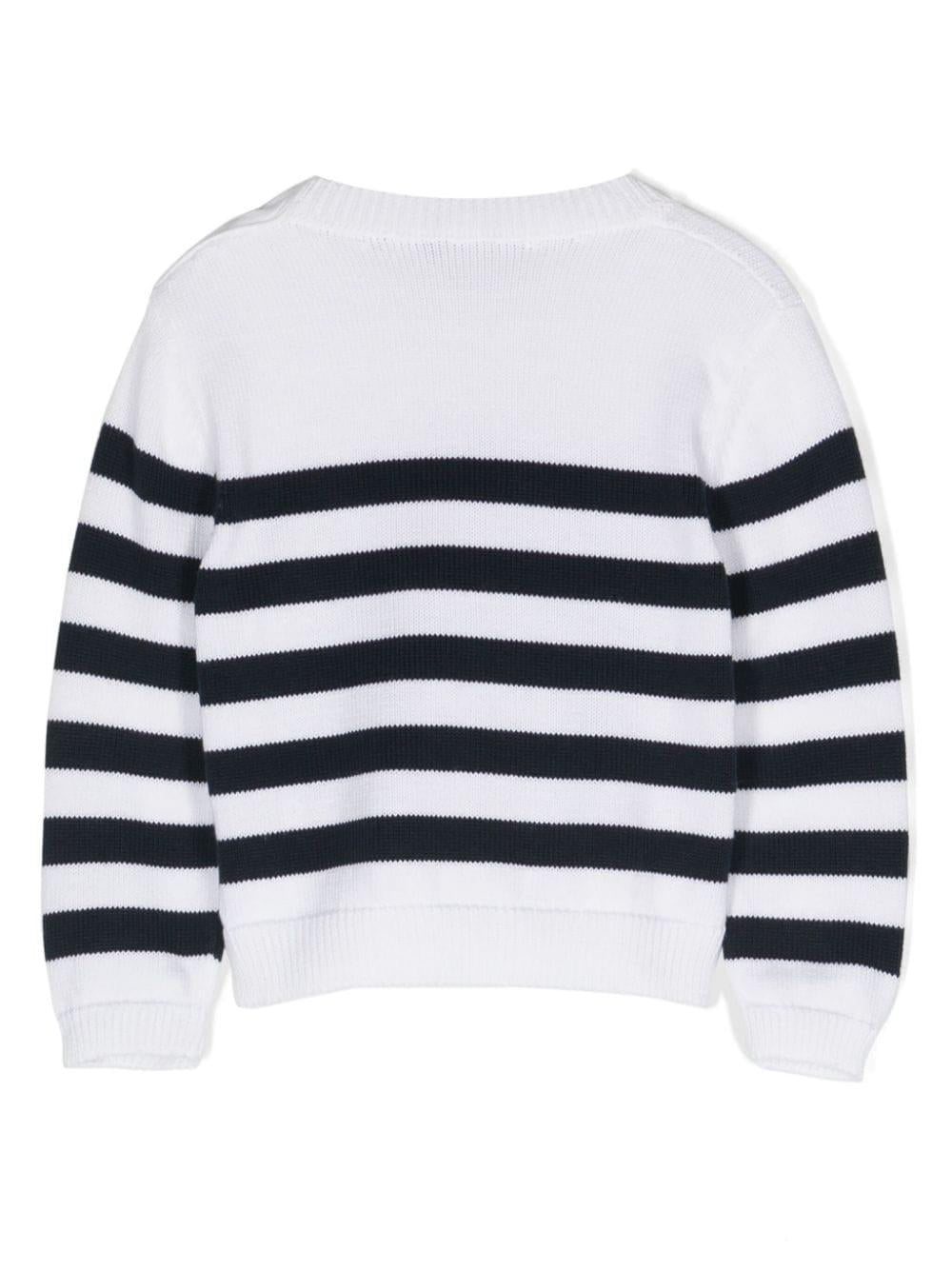 Maglione bianco/blu neonato