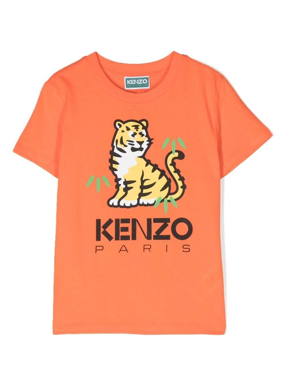 T-shirt arancione bambino K25800 420 KENZO KIDS 