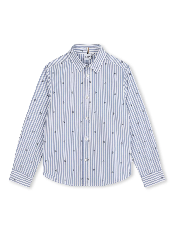 camicia righe celeste bambino J51128 10P BOSS KIDS 