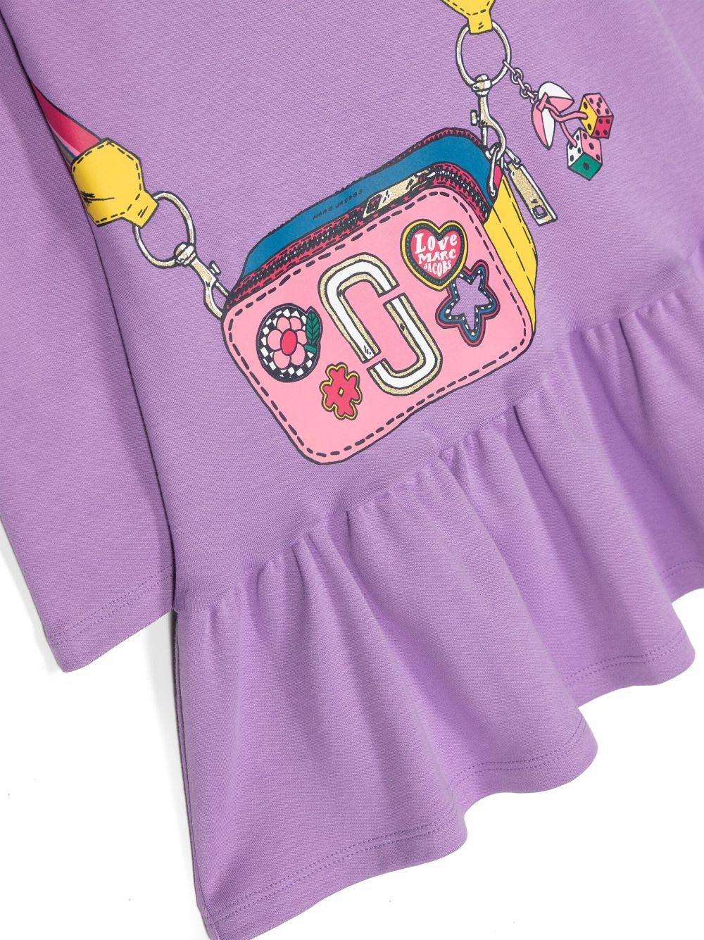 Abito glicine bambina con maniche lunghe e stampa multicolor W12450 919 Marc Jacobs Kids 