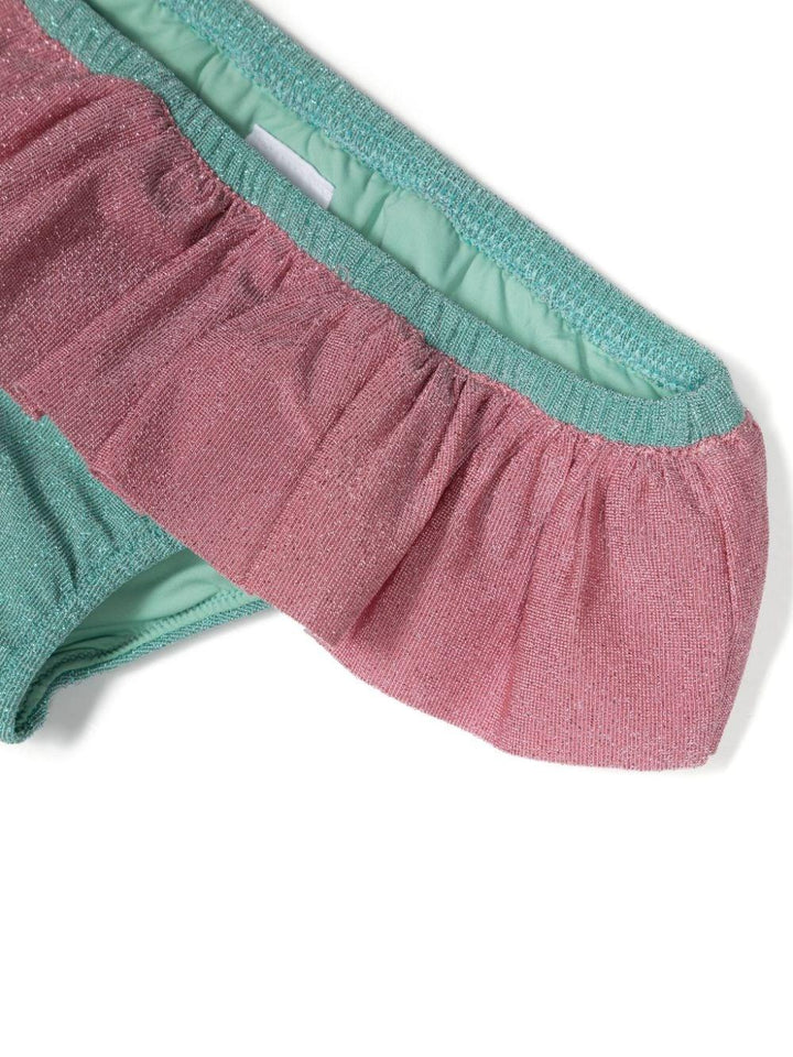 Bikini turchese blu-verde/rosa bambina