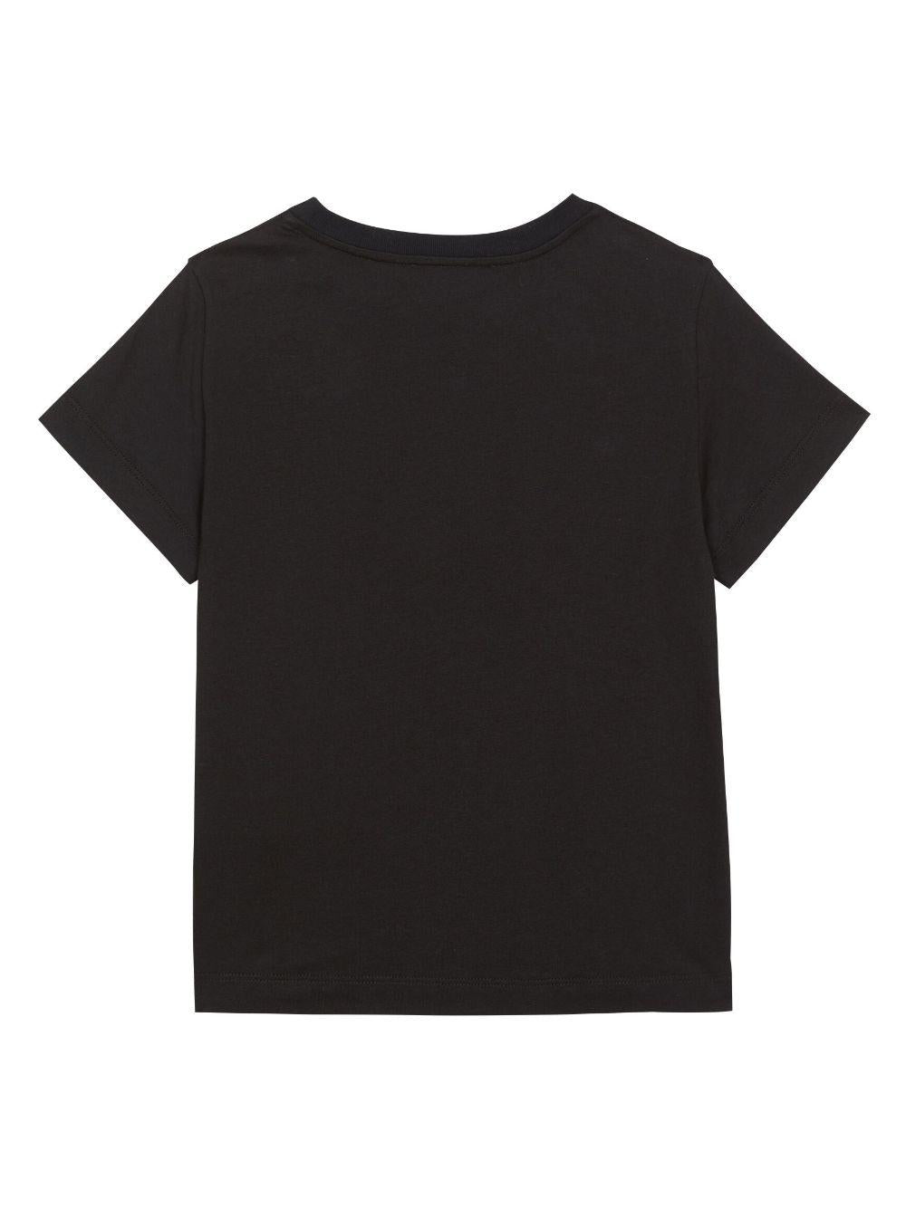 T-shirt nera bambina con logo