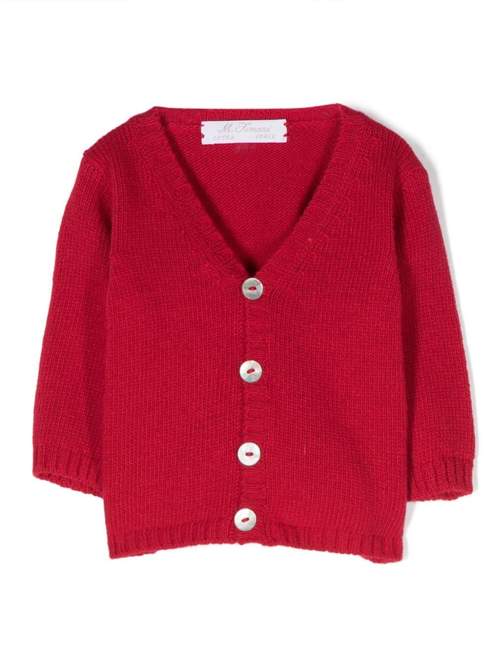 Cardigan rosso neonata